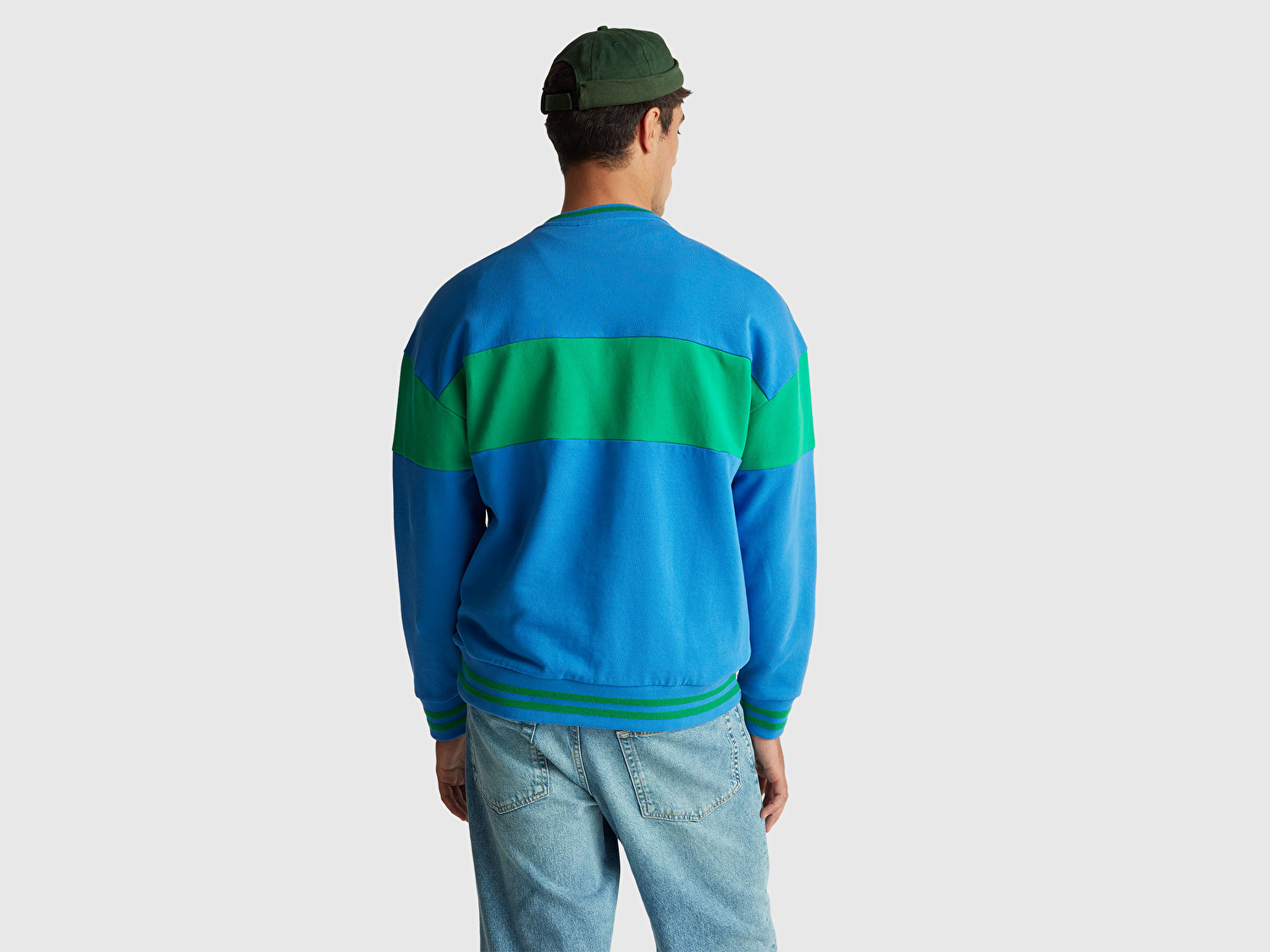 Benetton Unisex Mavi Stranger Things Renk Bloklu Sweatshirt