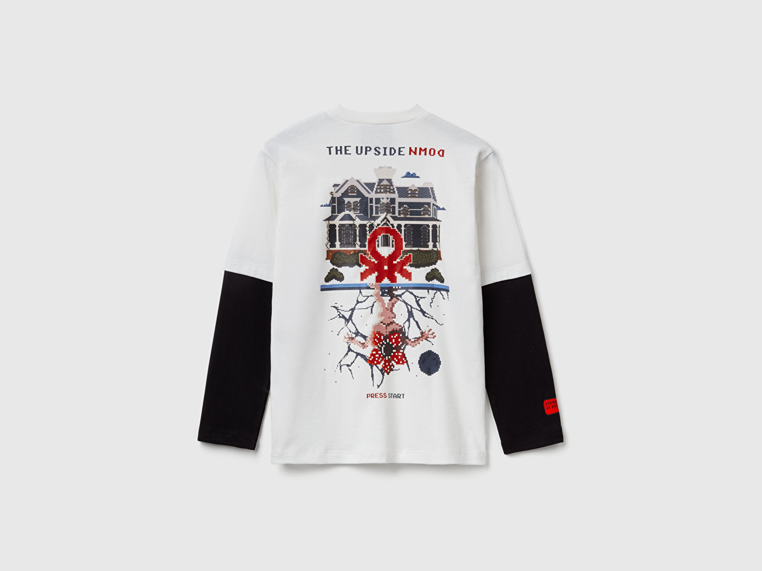 Benetton Erkek Çocuk %100 Pamuk Stranger Things Çift Kollu Baskılı Uzun Kollu T-Shirt