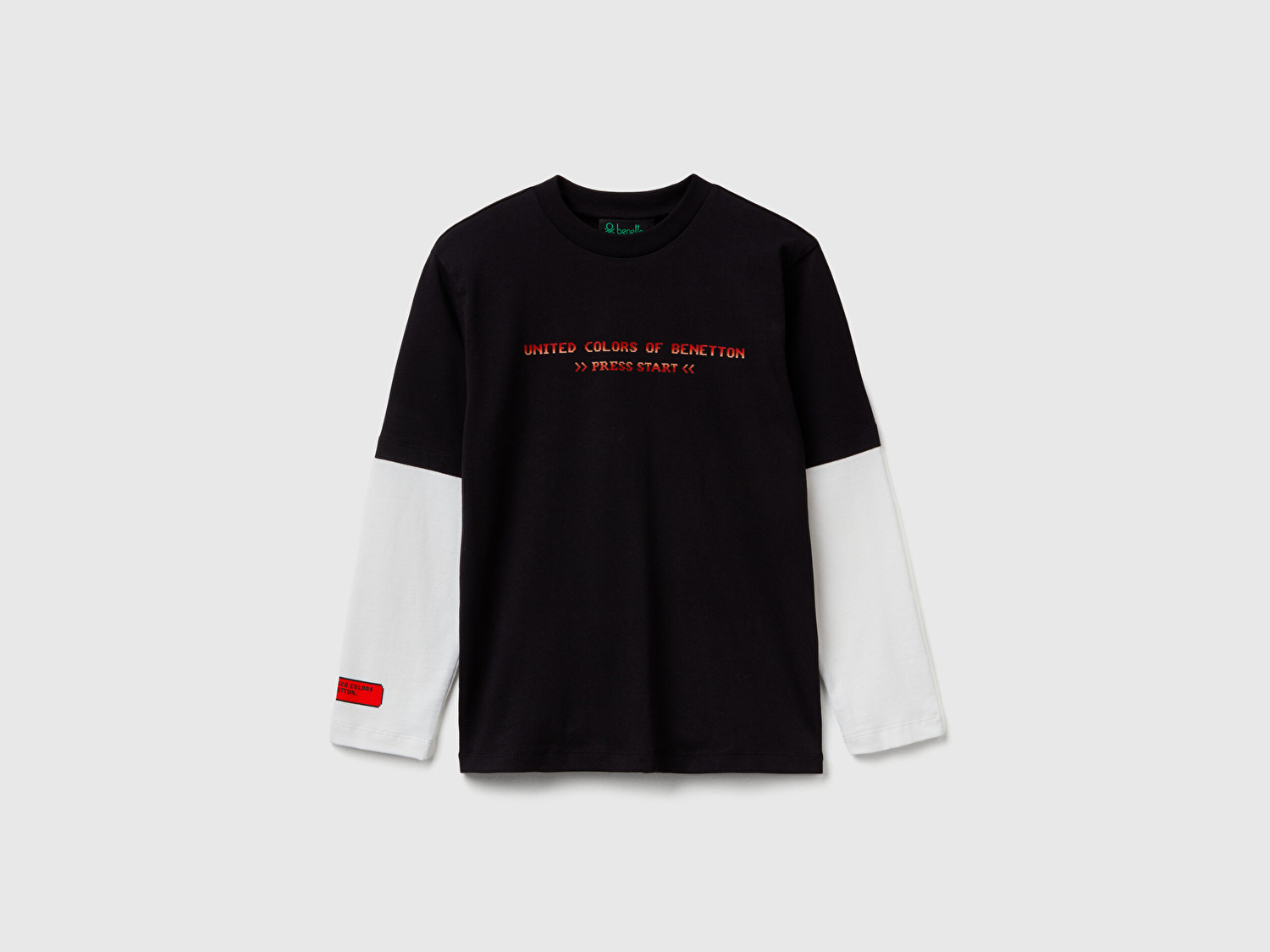 Benetton Erkek Çocuk %100 Pamuk Stranger Things Çift Kollu Baskılı Uzun Kollu T-Shirt