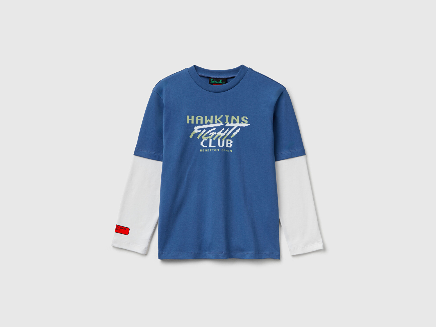 Benetton Erkek Çocuk %100 Pamuk Stranger Things Çift Kollu Baskılı Uzun Kollu T-Shirt