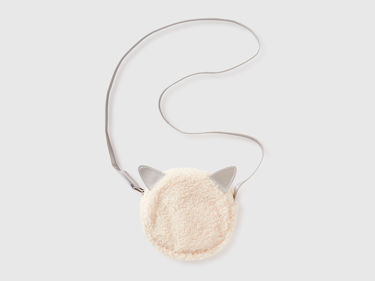 Benetton Kız Bebek Ekru Logo Detaylı Kulaklı Yuvarlak Çanta