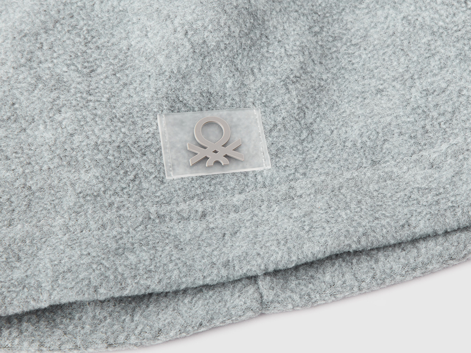 Benetton Erkek Bebek Gri Melanj Logo Detaylı  Bere