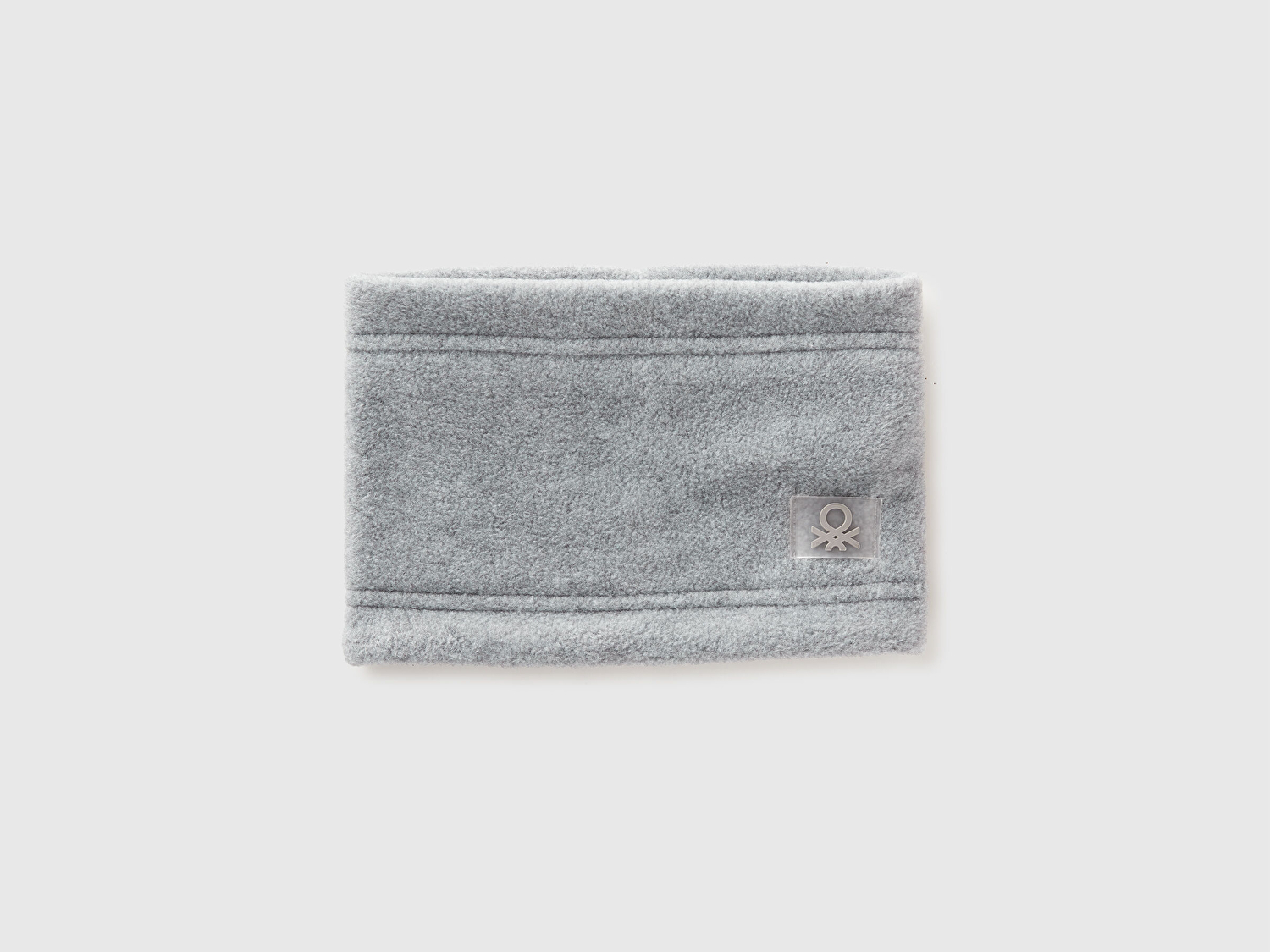 Benetton Erkek Bebek Gri Melanj Logo Detaylı  Boyunluk