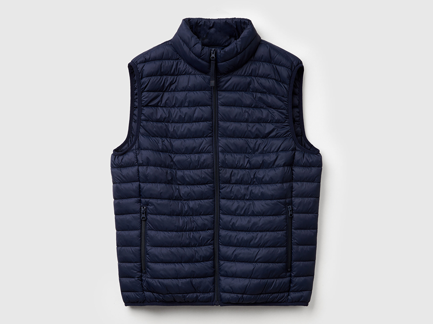 Benetton Erkek Lacivert Polyester Dolgulu Regular Fit Yelek