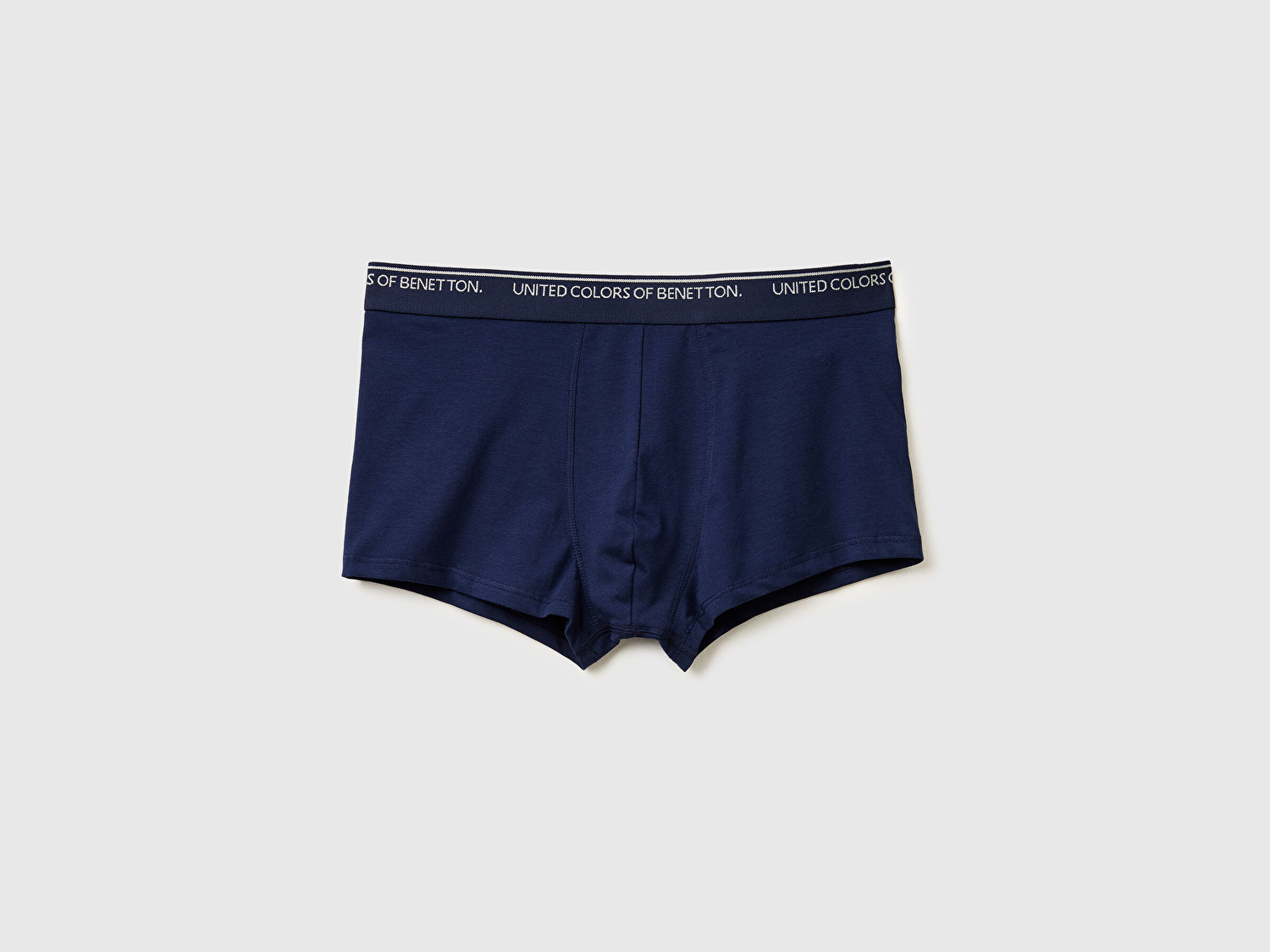 Benetton Erkek Lacivert Pamuk Karışımlı Beli Logo Baskılı Tek Renk Boxer