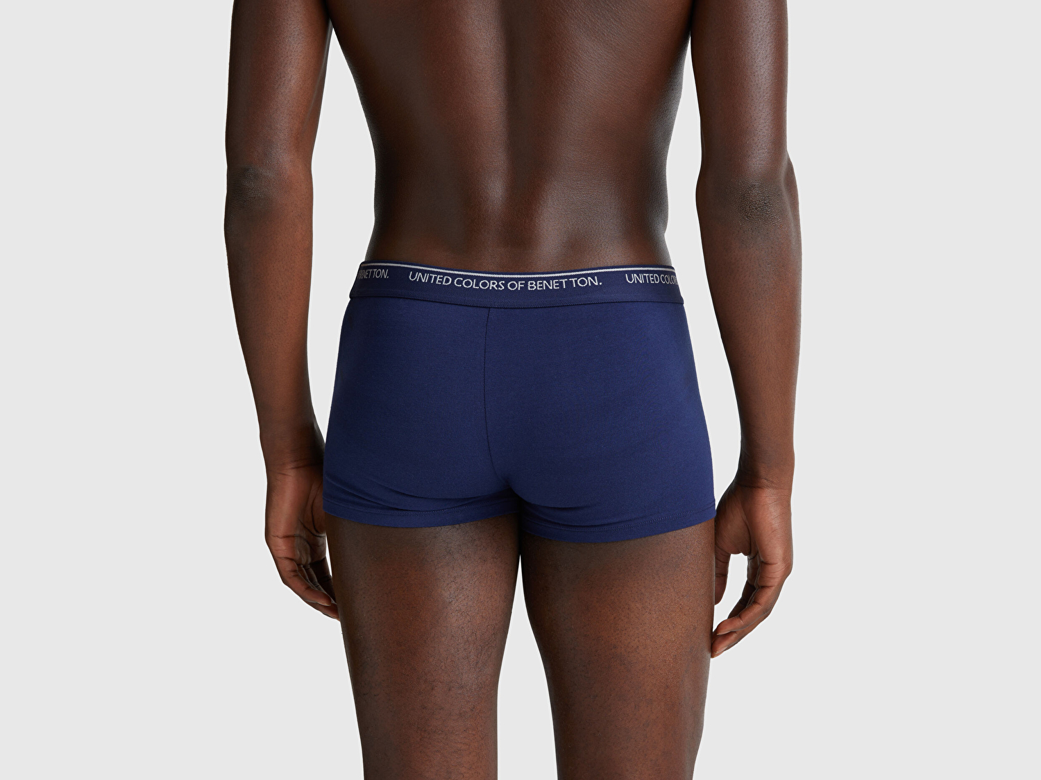 Benetton Erkek Lacivert Pamuk Karışımlı Beli Logo Baskılı Tek Renk Boxer
