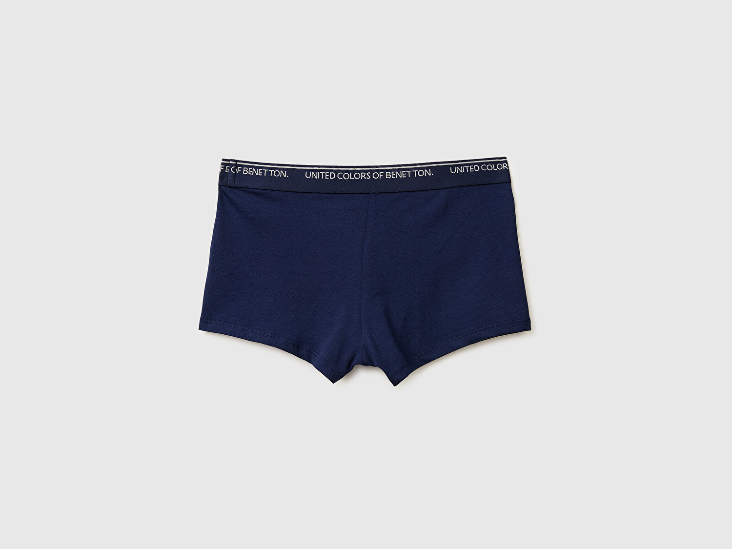 Benetton Erkek Lacivert Pamuk Karışımlı Beli Logo Baskılı Tek Renk Boxer