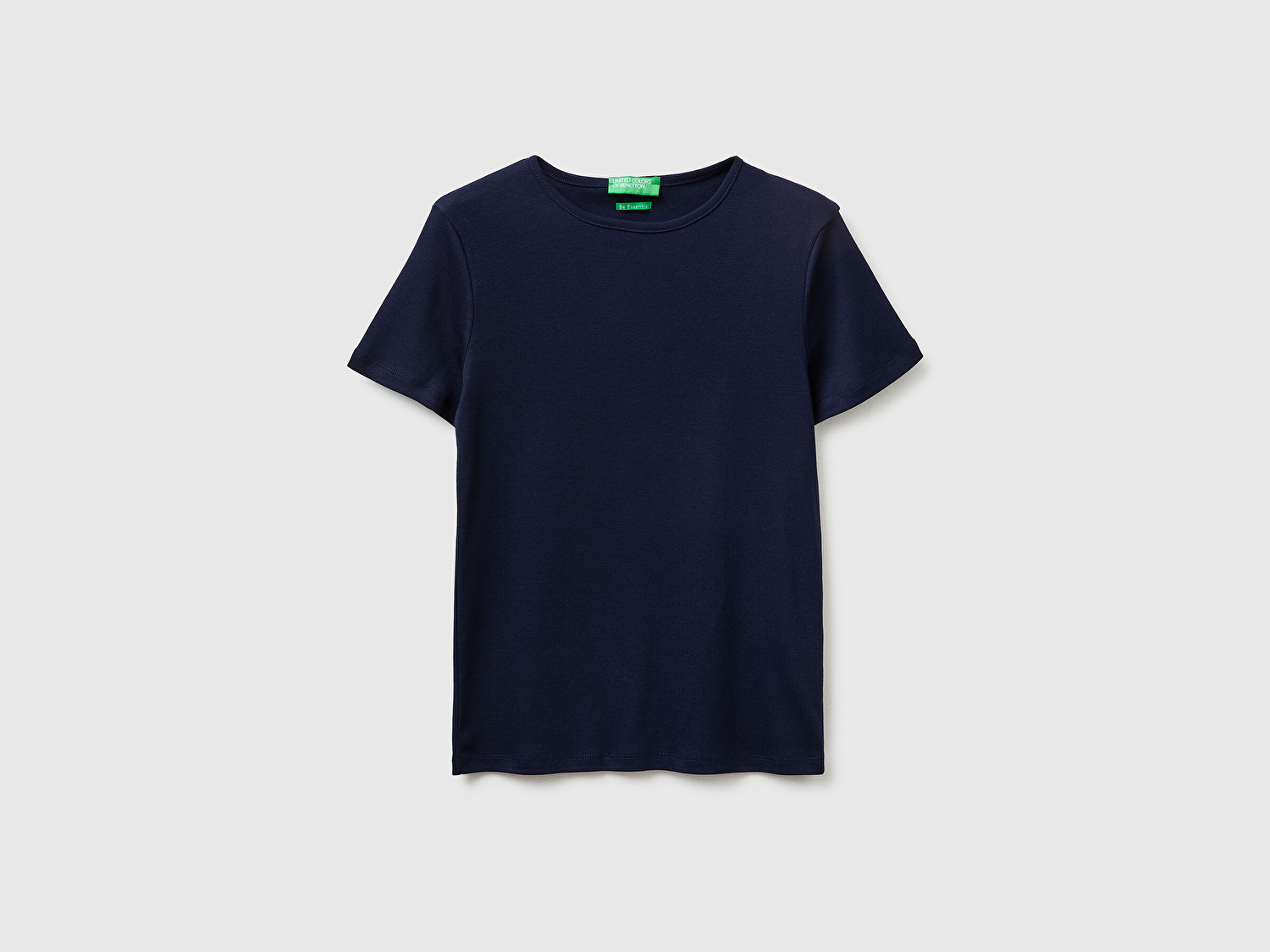 Benetton Kadın Lacivert %100 Pamuk Bisiklet Yaka T-Shirt