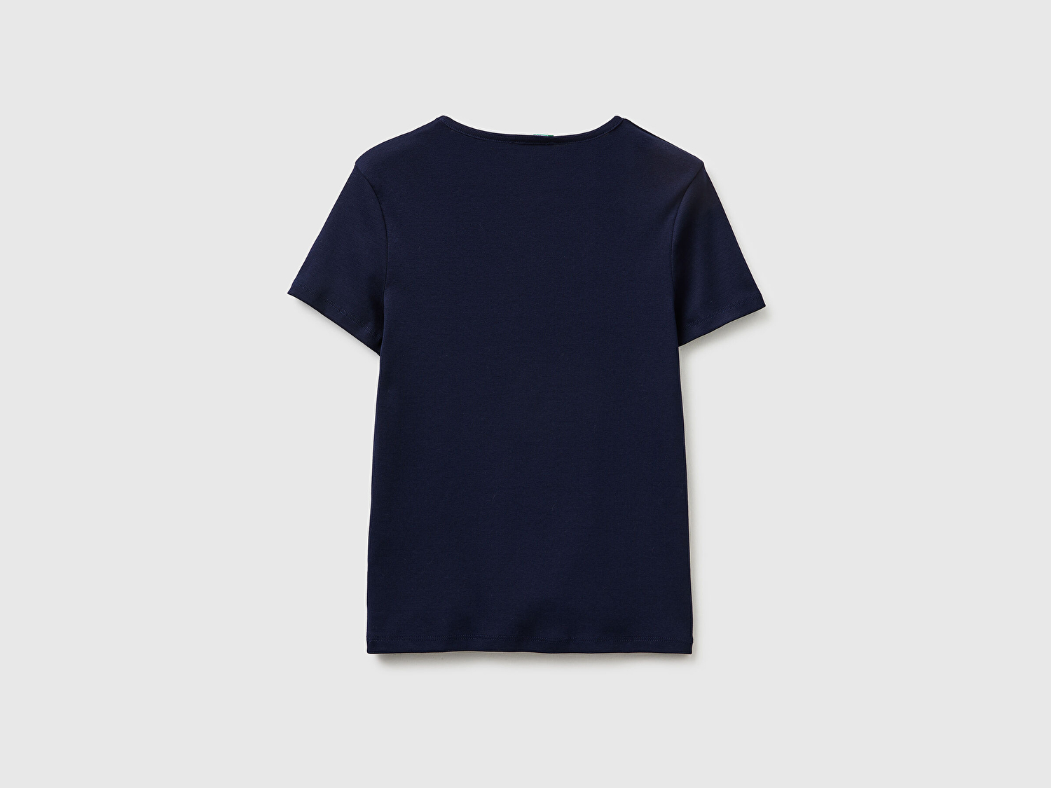 Benetton Kadın Lacivert %100 Pamuk Bisiklet Yaka T-Shirt