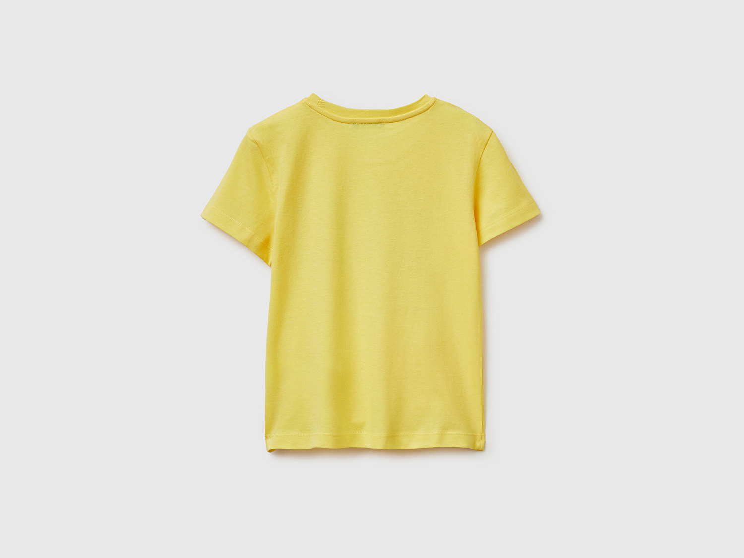 Benetton Erkek Bebek Sarı Önü Logo Baskılı Yuvarlak Yaka T-Shirt