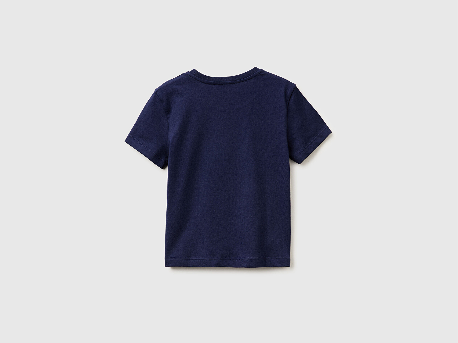 Benetton Erkek Bebek Lacivert Önü Logo Baskılı Yuvarlak Yaka T-Shirt