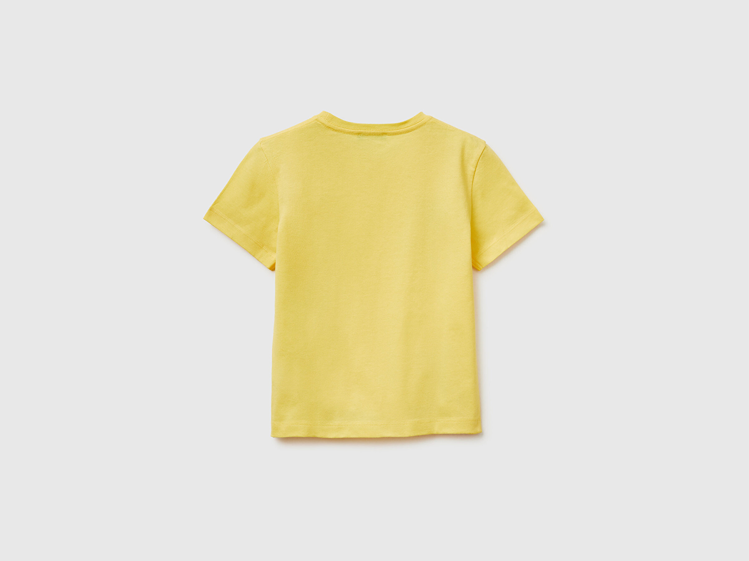 Benetton Erkek Bebek Sarı Çok Renkli Baskılı Bisiklet Yaka T-Shirt