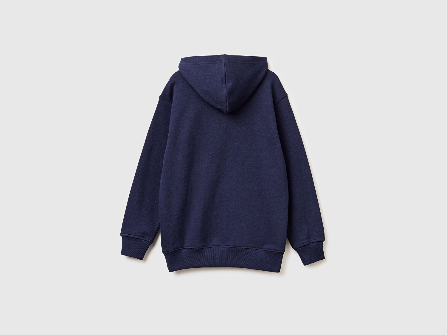 Benetton Erkek Çocuk Lacivert Önü Logo Baskılı Kanguru Cepli Kapüşonlu Sweatshirt