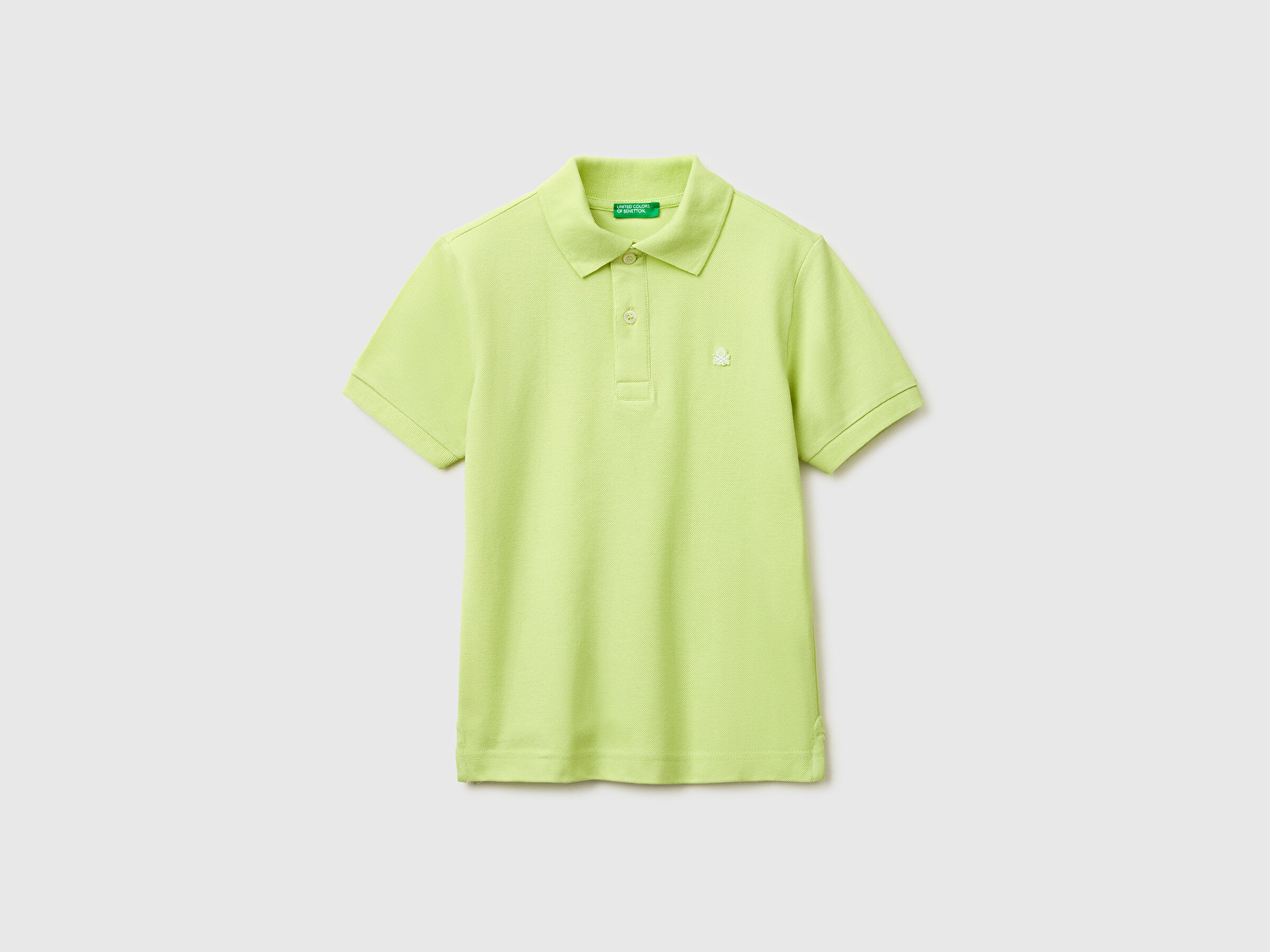 Benetton Erkek Çocuk Açık Sarı Logolu Pike Polo T-Shirt
