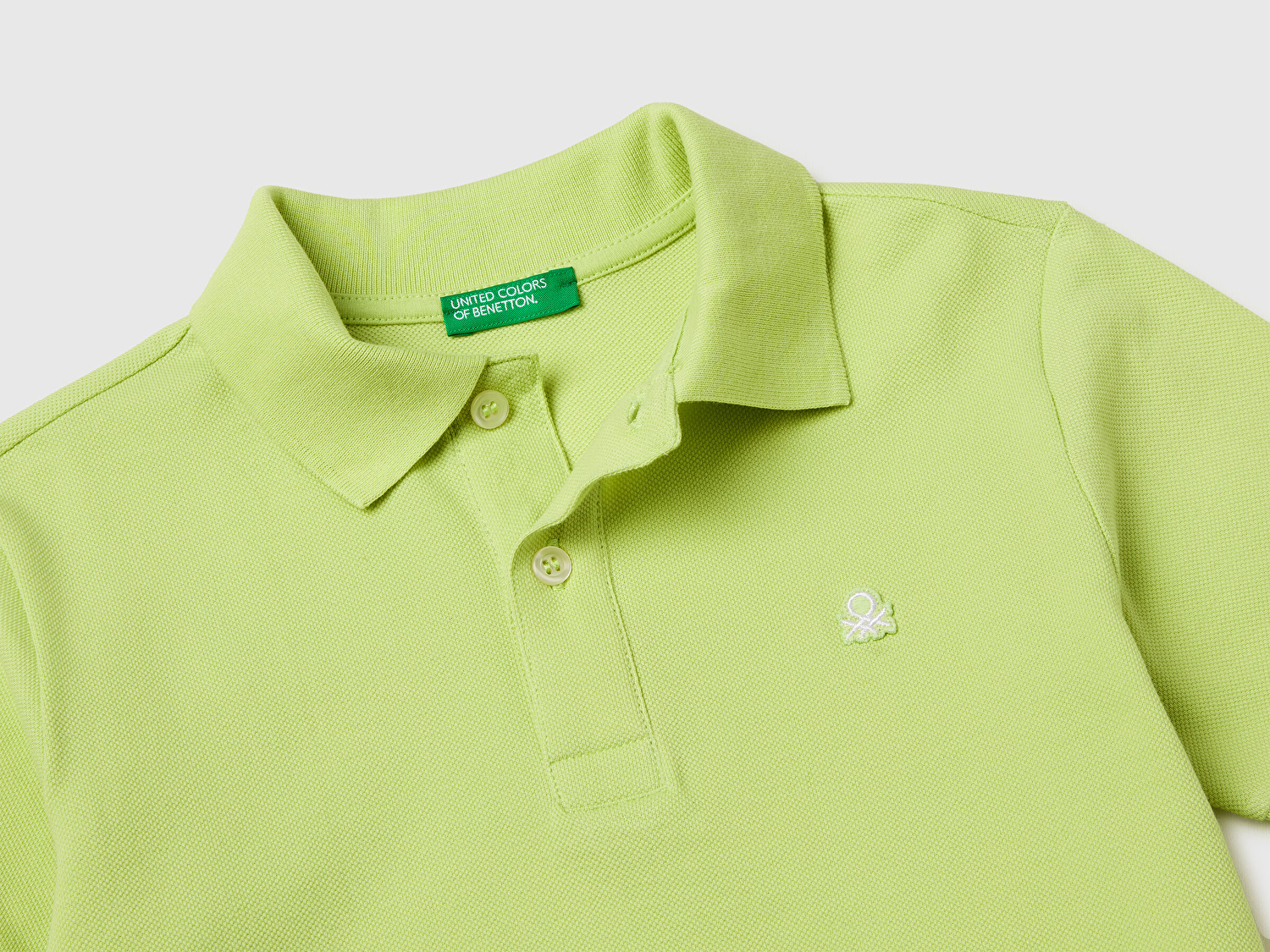 Benetton Erkek Çocuk Açık Sarı Logolu Pike Polo T-Shirt