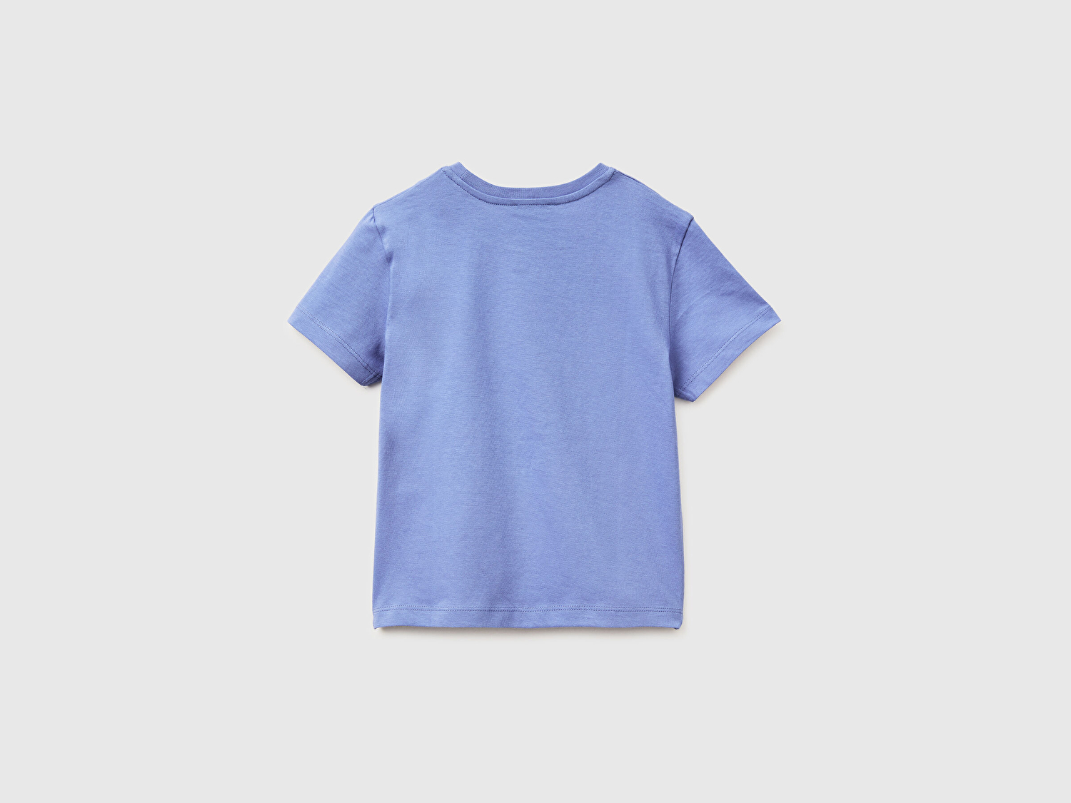 Benetton Erkek Bebek Havacı Mavi Önü Logo Baskılı Yuvarlak Yaka T-Shirt