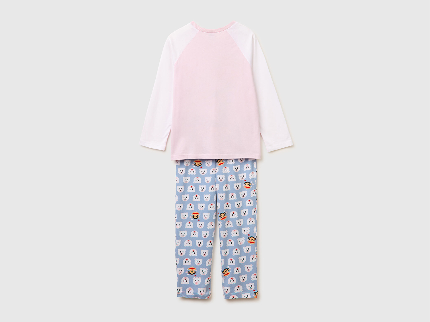 Benetton Kız Çocuk Mix Kontrast Kol Detaylı Simli Baskılı Pijama Takımı