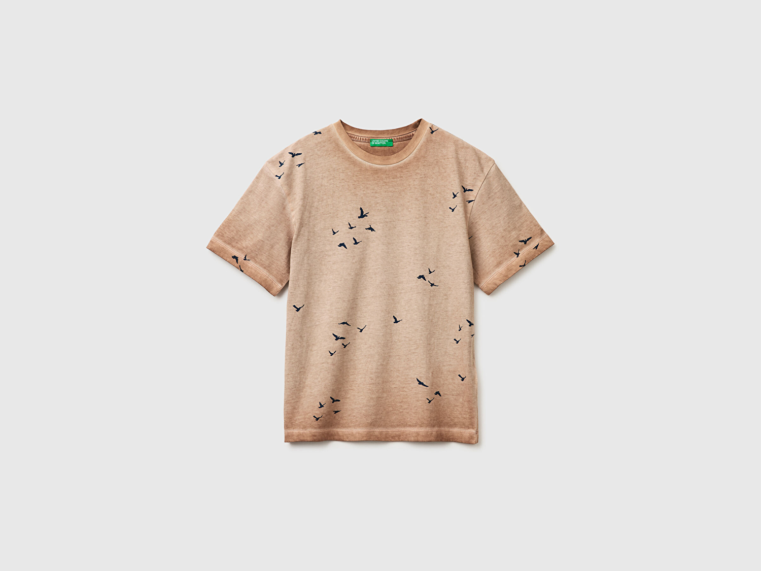 Benetton Erkek Çocuk Kahverengi Çoklu Baskılı Yuvarlak Yaka T-Shirt