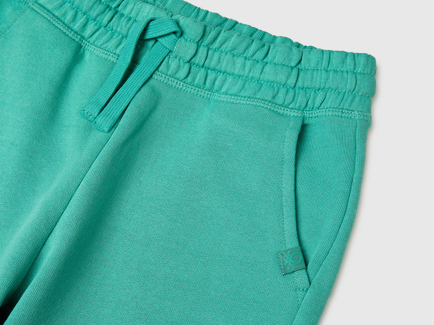 Benetton Erkek Çocuk Mavi-yeşil Logolu Sweat Şort