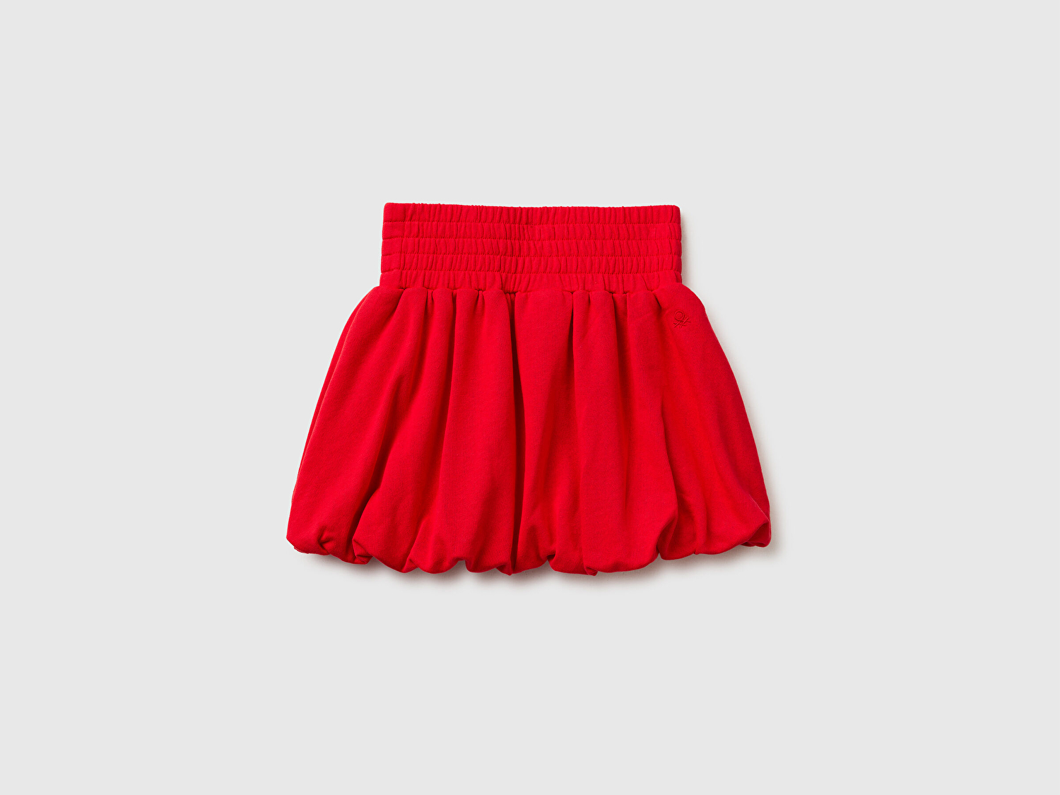Benetton Kız Çocuk Kırmızı Beli Lastikli Büzgü İpli Balon Kesim Etek