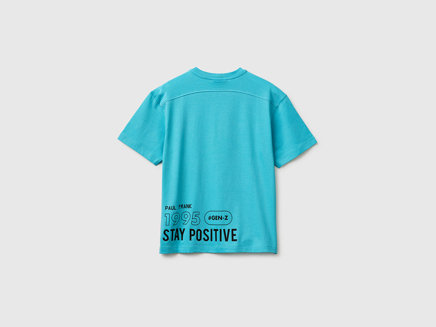 Benetton Erkek Bebek Krem Baskılı Logo Etiketli Bisiklet Yaka Kısa Kollu T-Shirt