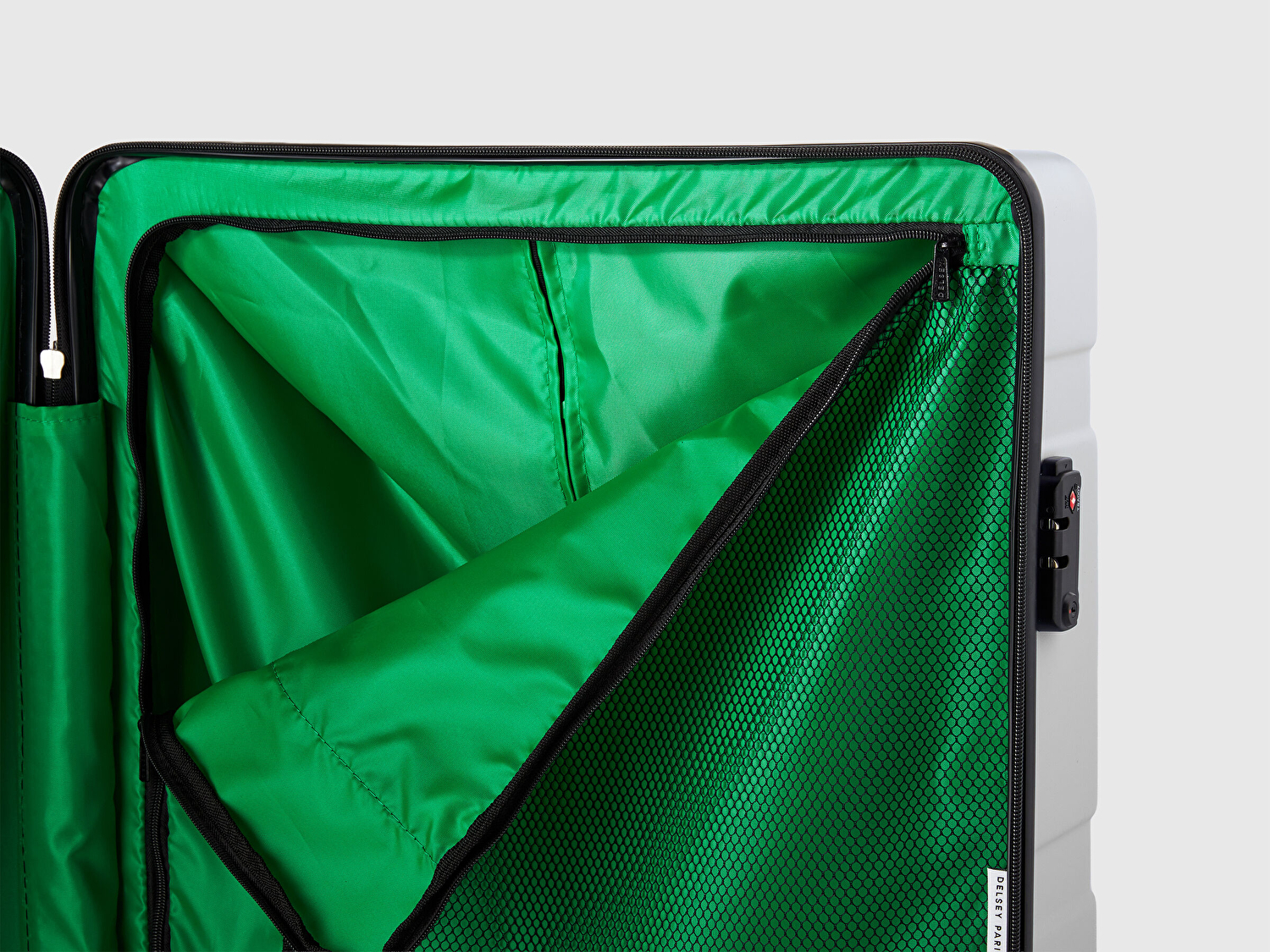 Benetton Unisex Gümüş Büyük Boy Delsey Sert Kapaklı Valiz
