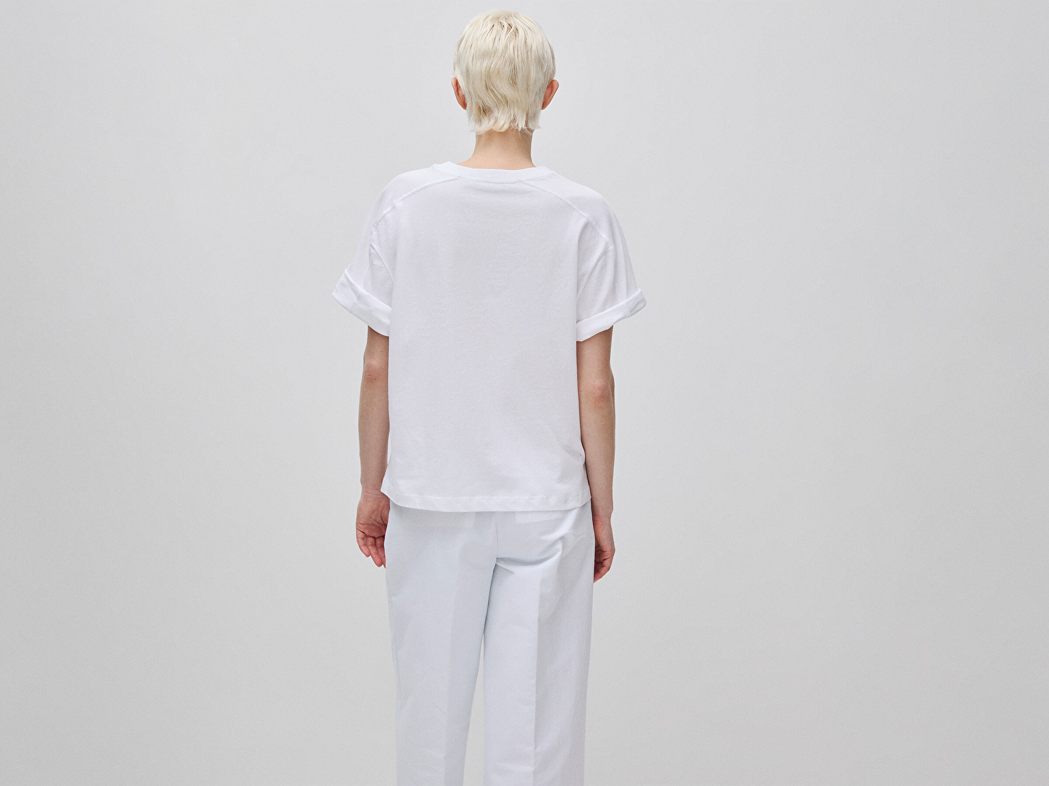 Benetton Kadın Beyaz %100 Pamuk Su Bazlı Baskılı Oversize Bisiklet Yaka T-Shirt
