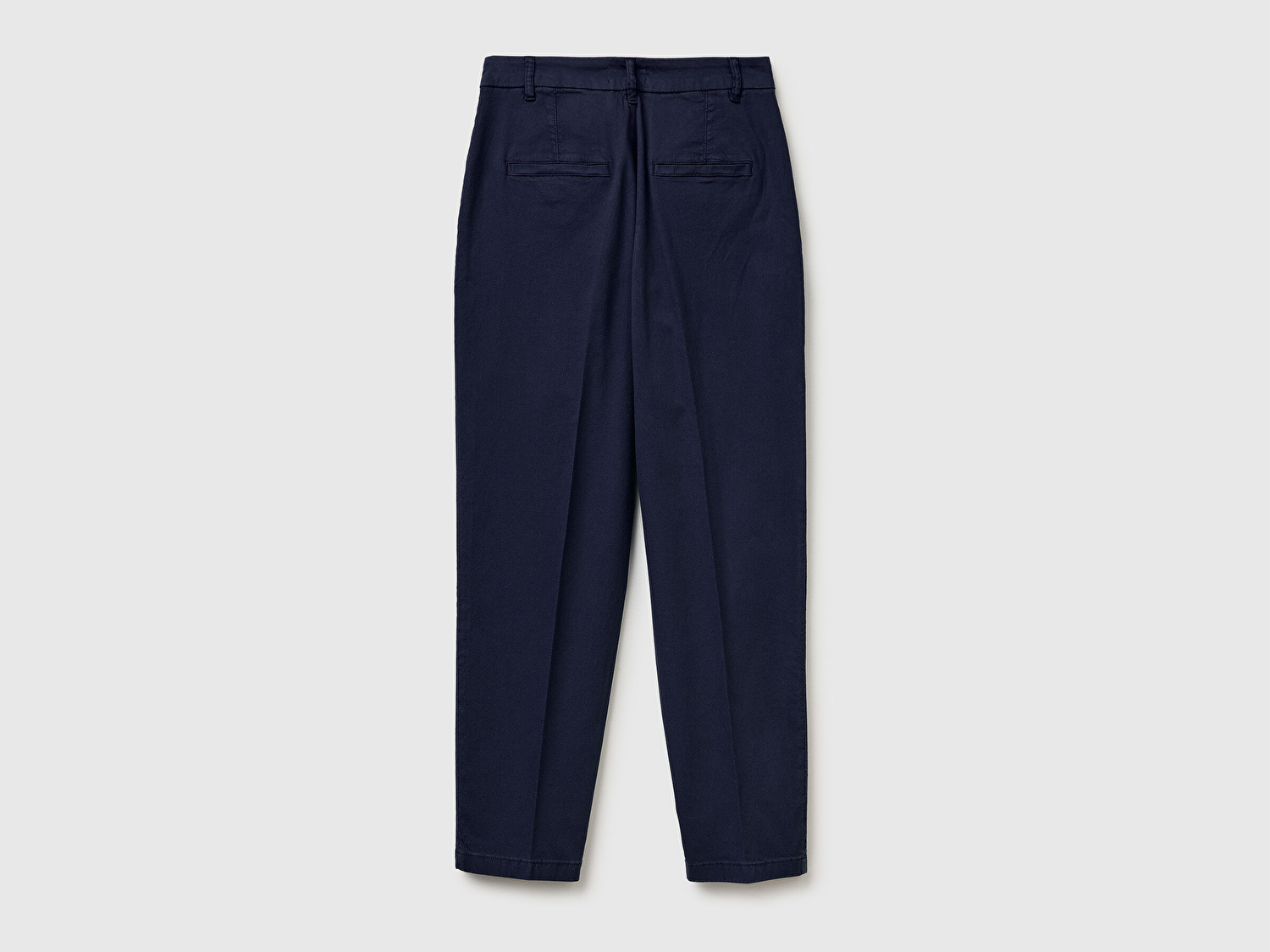 Benetton Kadın Lacivert Pamuk Karışımlı Slim Fit Chino Kumaş Pantolon