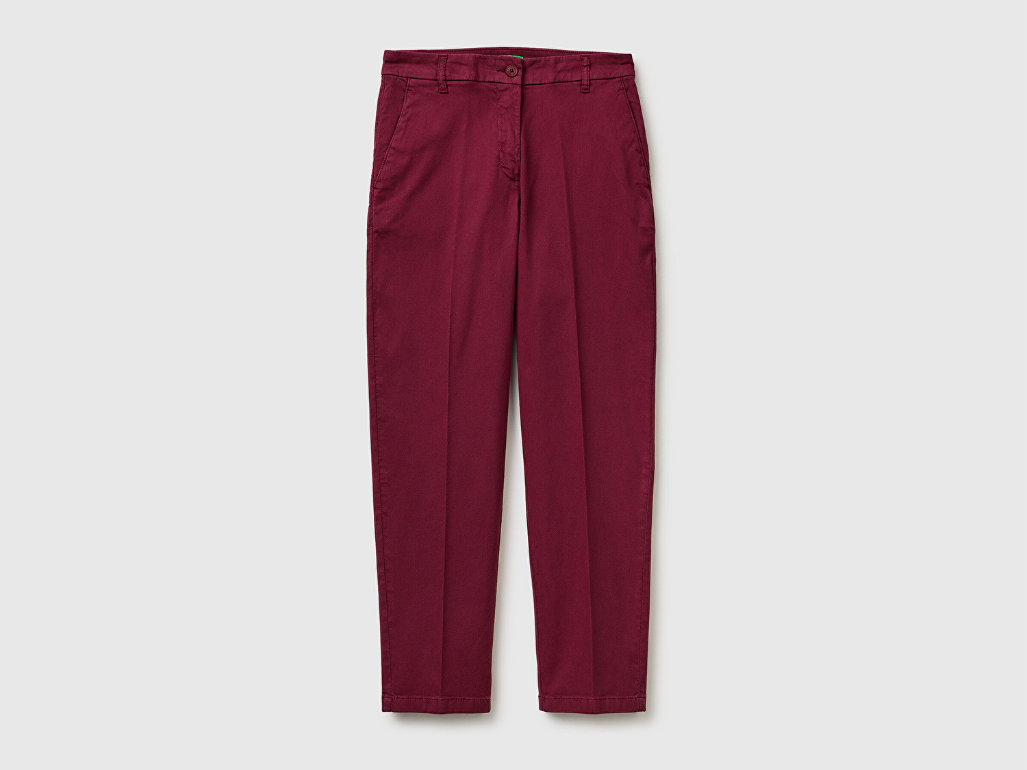 Benetton Kadın Bordo Pamuk Karışımlı Slim Fit Chino Kumaş Pantolon