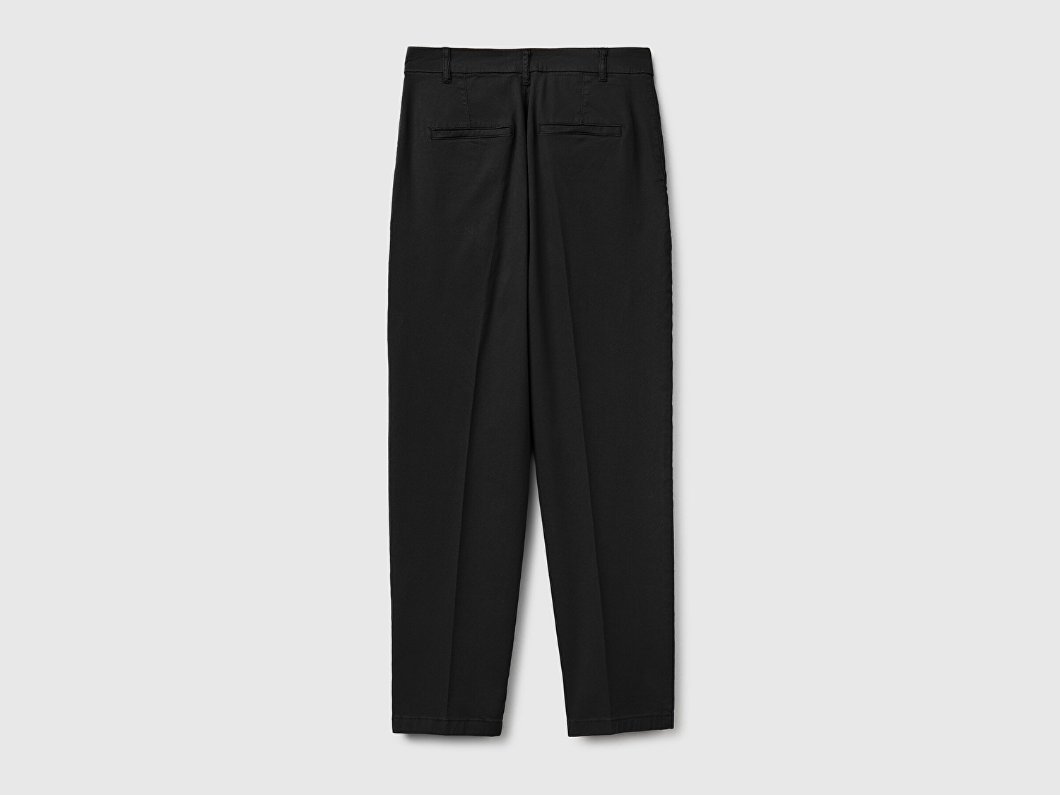 Benetton Kadın Siyah Pamuk Karışımlı Slim Fit Chino Kumaş Pantolon