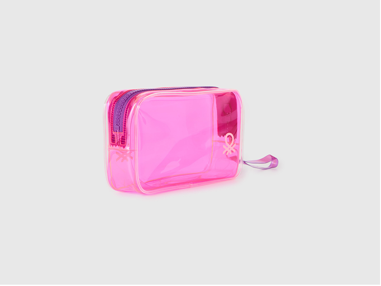 Benetton Unisex Pembe Şeffaf Mini Makyaj Çantası