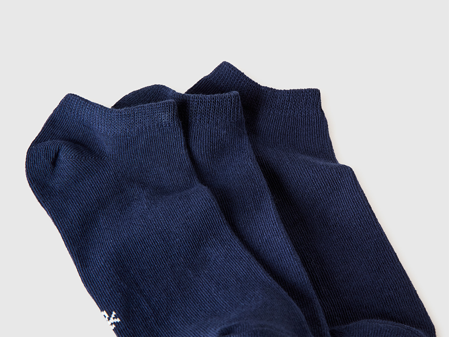 Benetton Unisex Lacivert Pamuk Karışımlı Düz Renkli Üçlü Çorap Seti