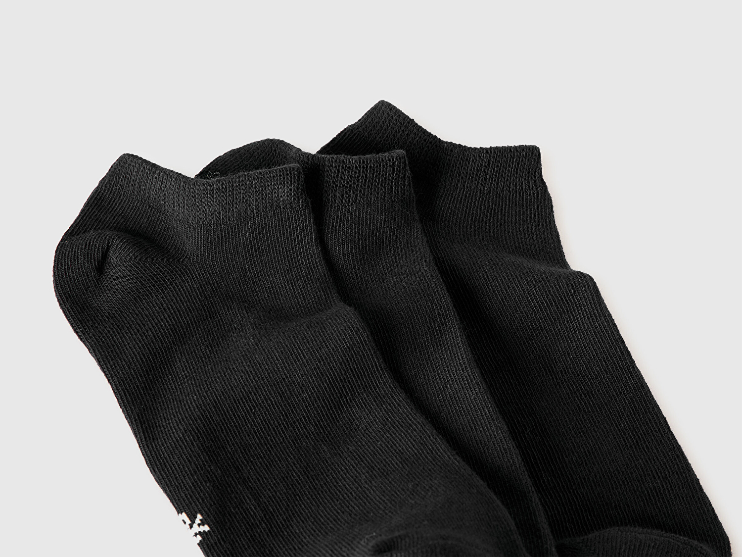 Benetton Unisex Siyah Pamuk Karışımlı Düz Renkli Üçlü Çorap Seti