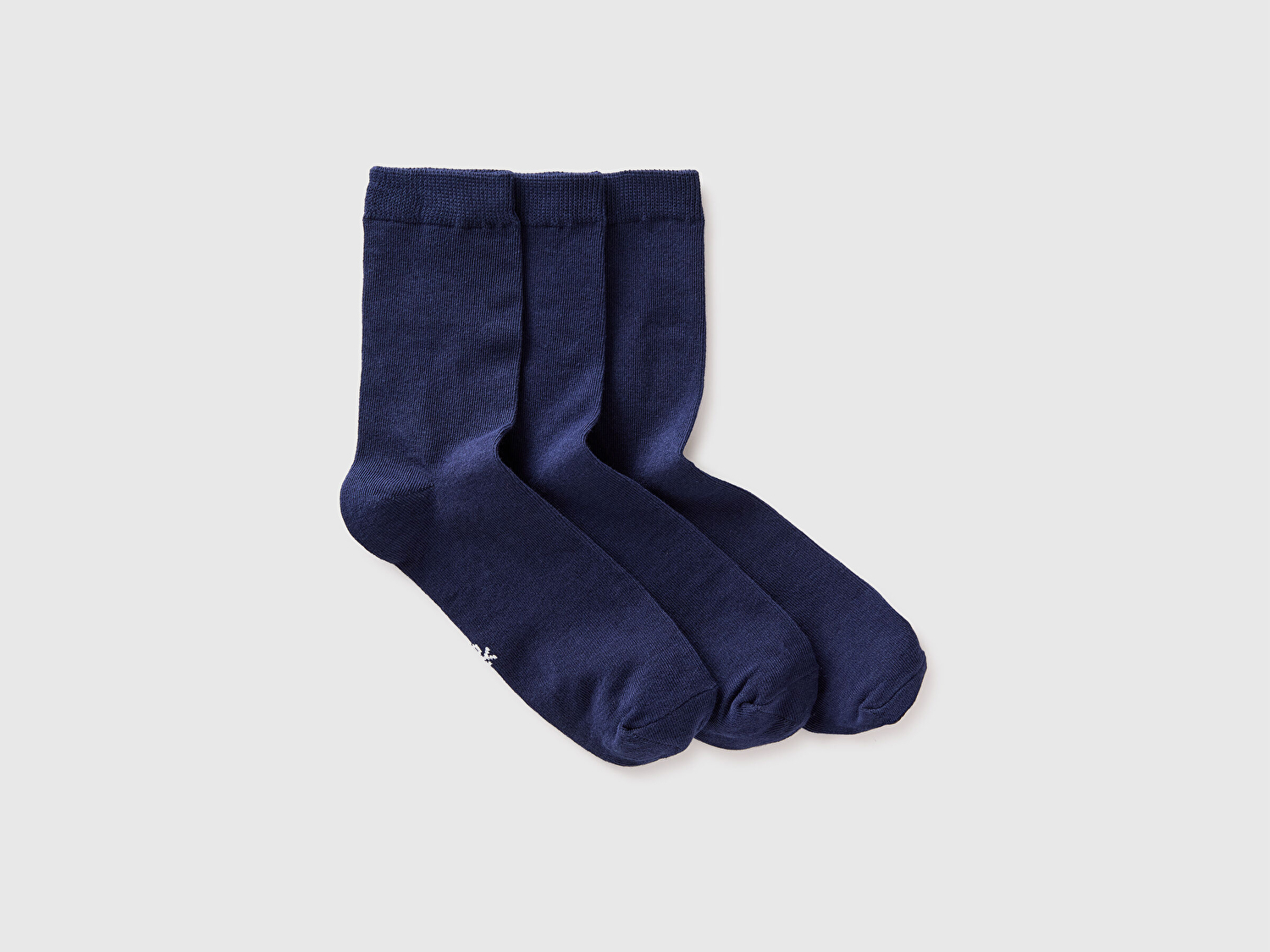 Benetton Unisex Lacivert Pamuk Karışımlı Üçlü Çorap Seti