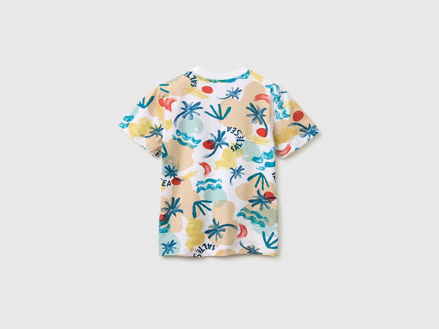 Benetton Erkek Bebek Mavi Mix Ön Cebi Logo Detaylı Tamamlı Desenli T-Shirt