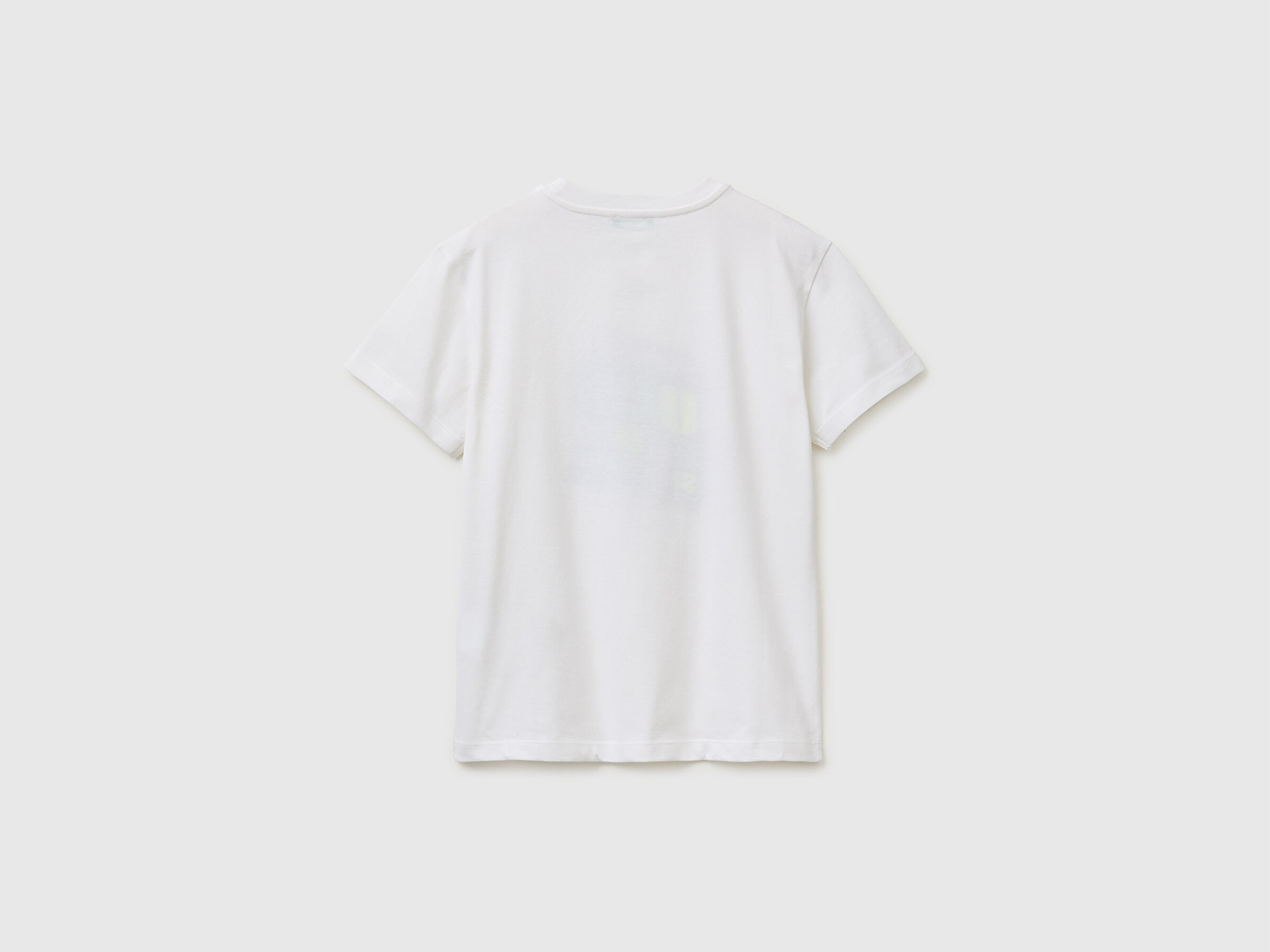 Benetton Erkek Çocuk Beyaz Logo Baskı Detaylı Relaxed Fit T-Shirt
