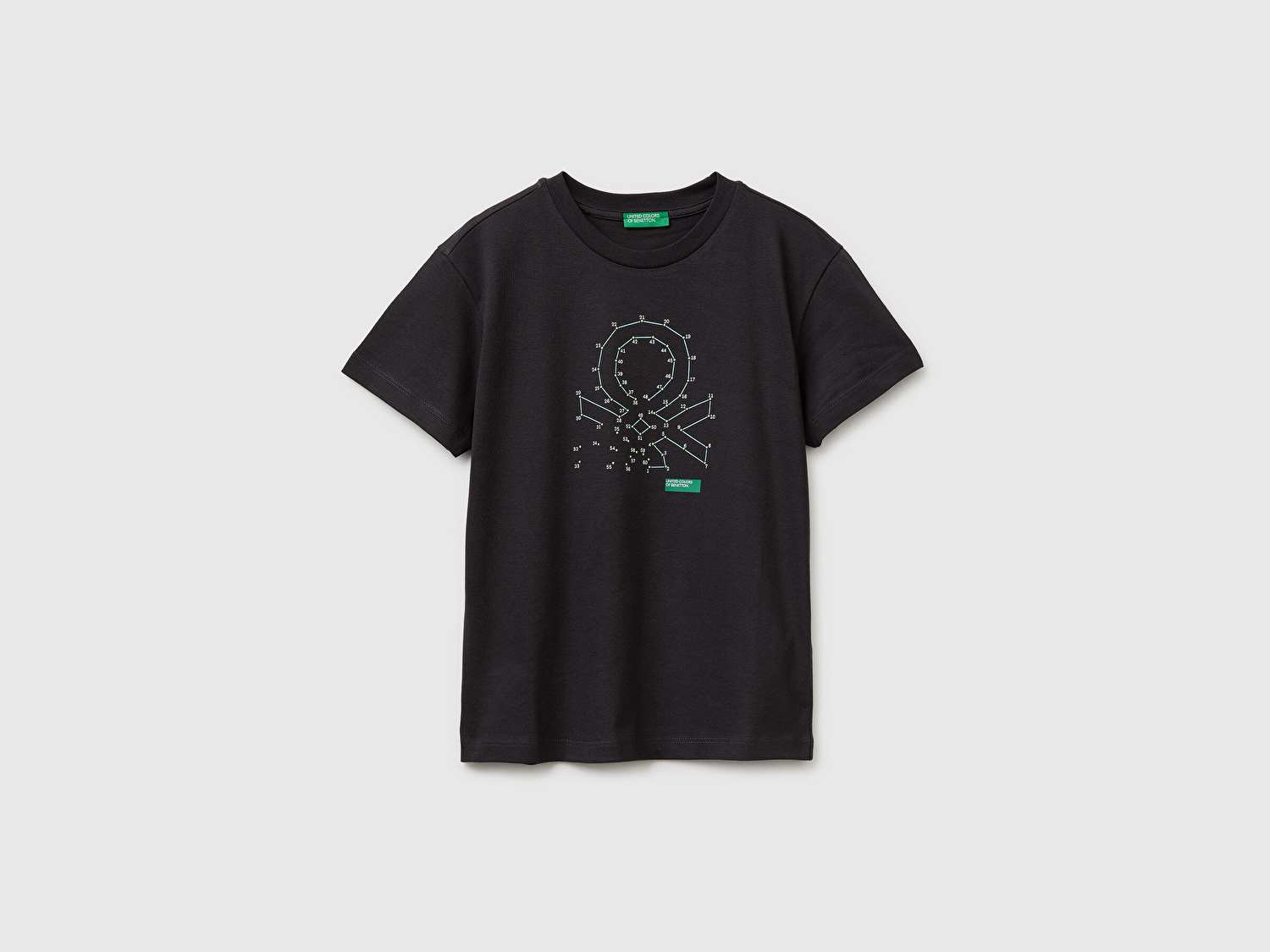 Benetton Erkek Çocuk Antrasit Logo Baskı Detaylı Relaxed Fit T-Shirt