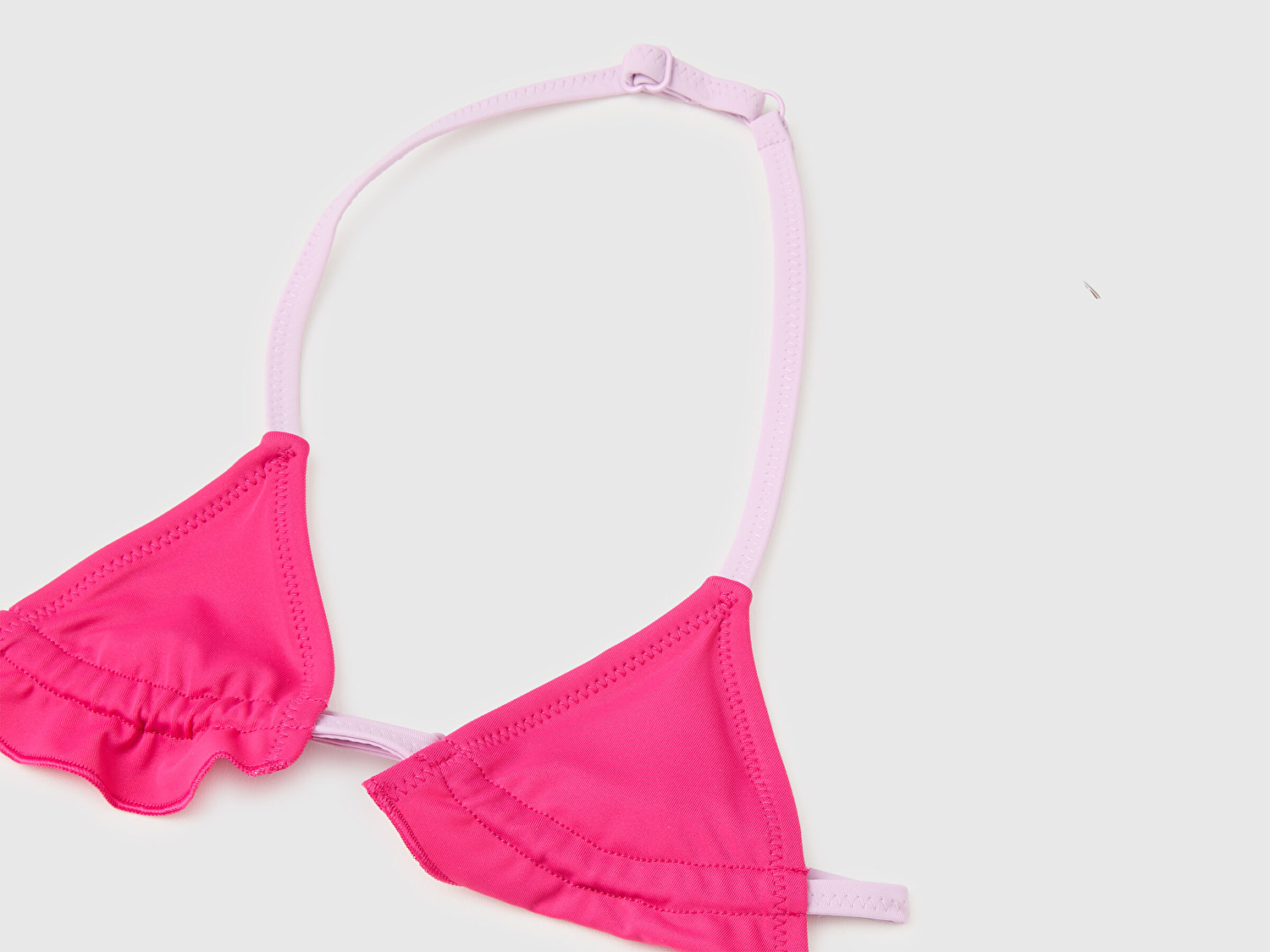Benetton Kız Çocuk Pembe Halter Yaka Yanları Fiyonklu Bikini Takımı