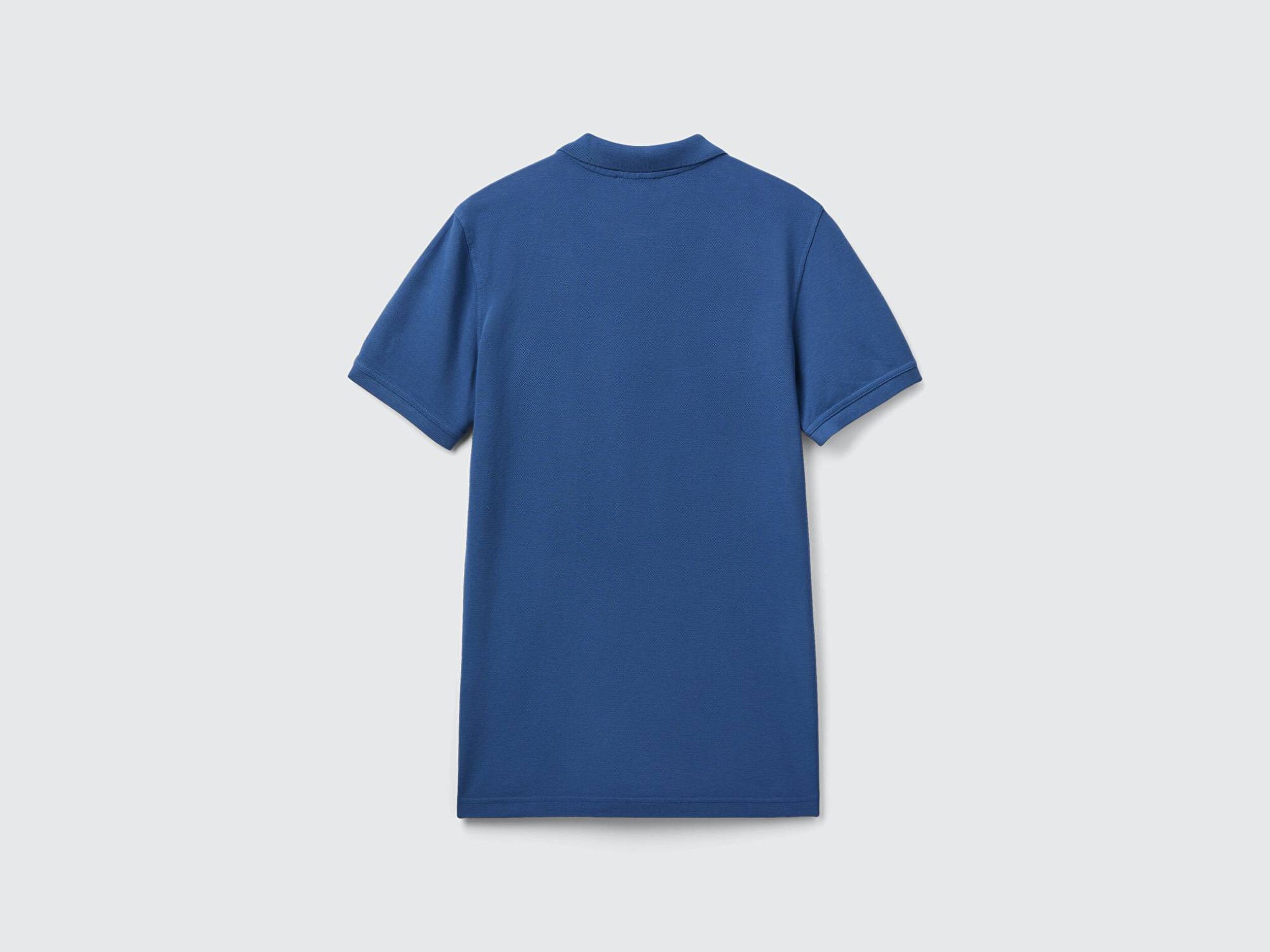 Denim polo top