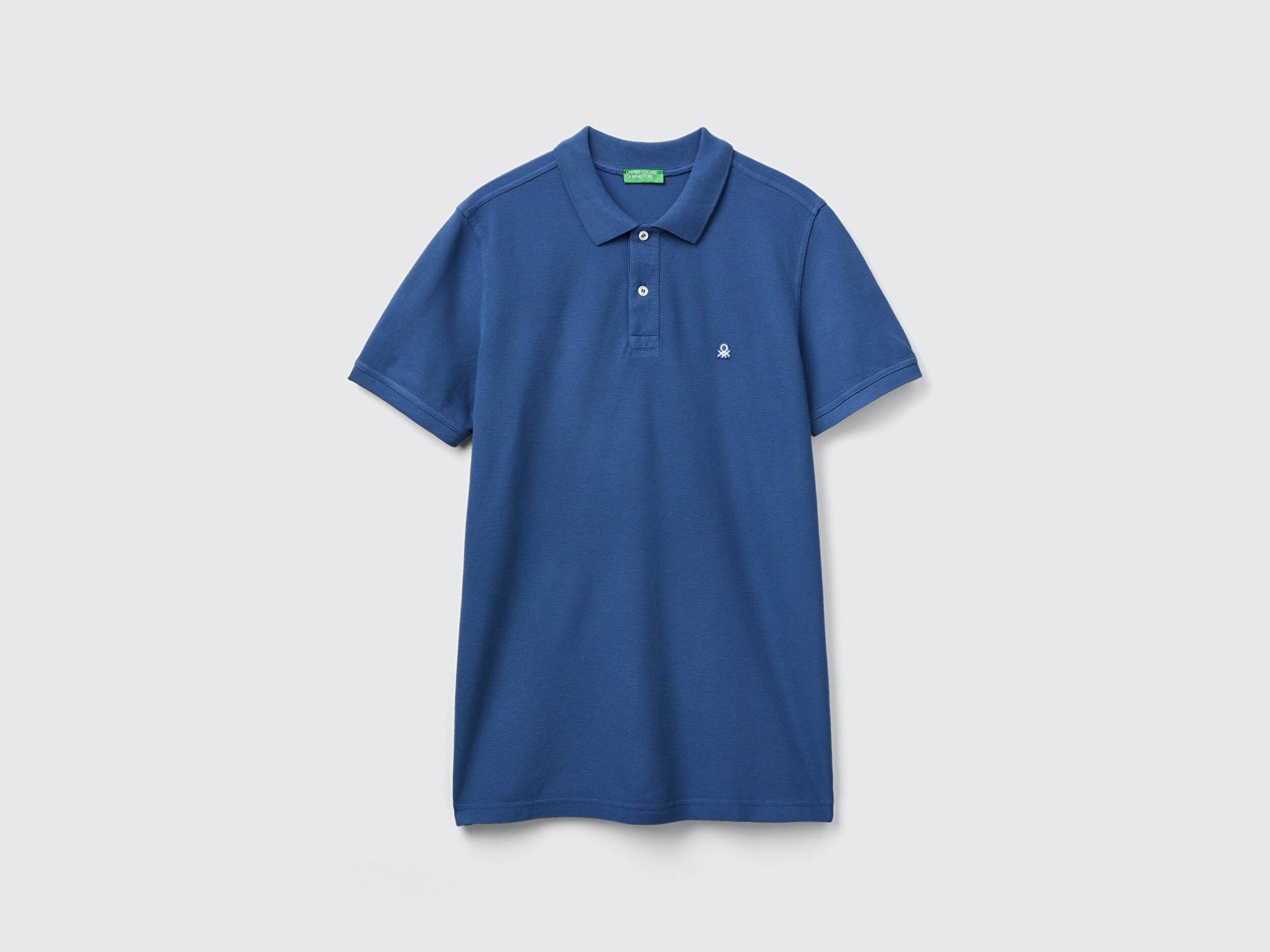 Erkek Denim Regular Fit K sa Kollu Polo Tshirt