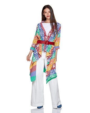 Benetton jcc tasarımı triko hırka - Renkli Desenli. 3