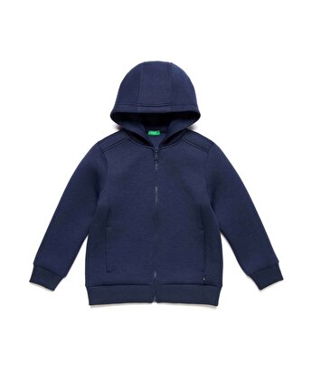 Modalite Net Benetton Duz Renk Sweatshirt Lacivert