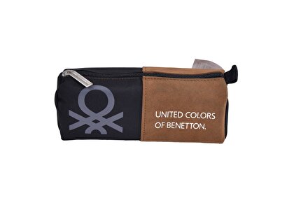 Erkek Çocuk Siyah Büyük Benetton Logolu Çift Bölme Kalem Kutusu