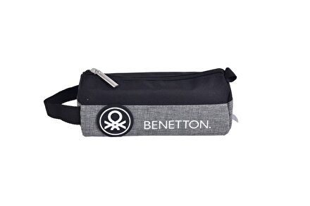 Erkek Çocuk Siyah Benetton Yazılı ve Logolu Oval Kalem Kutusu