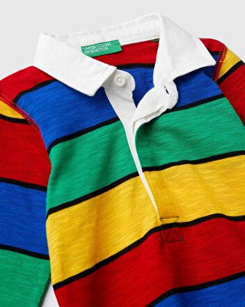 Arkasi Logolu Renkli Polo Tshirt Multi Benetton