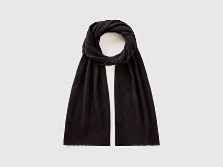 Kadın Siyah %100 Merino Atkı