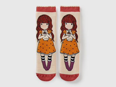 Erkek Çocuk Krem Mix Karakter Baskılı Çorap