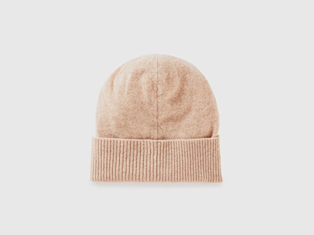 Benetton Kadın Ekru %100 Merino Bere