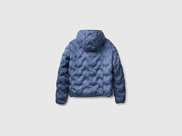 Benetton Erkek Havacı Mavi Dolgulu Regular Fit Şişme Mont