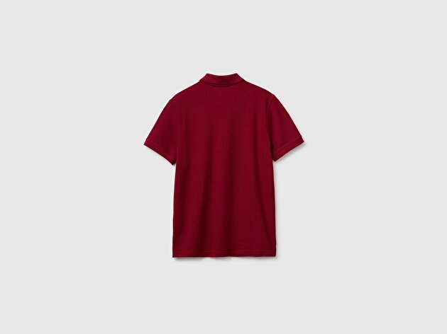 Benetton Erkek Bordo Regular Fit Kısa Kollu Polo T-Shirt